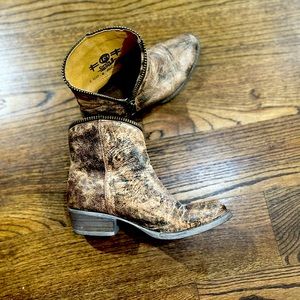 Circle G Rural Haze Booties split with zipper